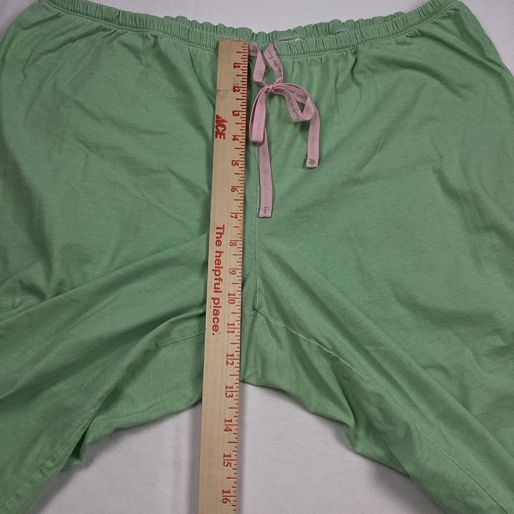 HUE Green Pajama Pants with Pink and White Accents Sz L - Picture 3 of 8